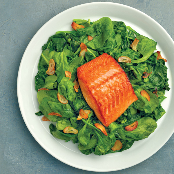 Grilled Salmon & Spinach Salad by Louanne LaRoche