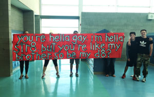 Jacob Lesckinski prom date invitation banner. Gay Rights