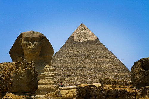 Photograph of Egyptian pyramids