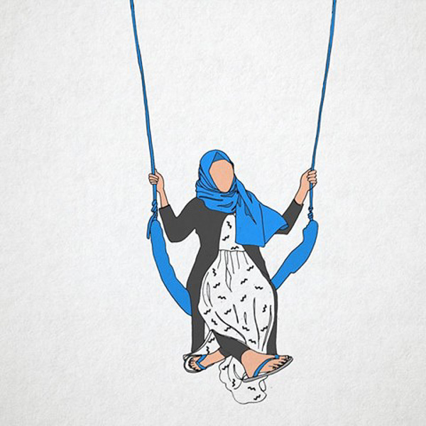 Under the Hijab Is..., artwork by Chithkala Ramesh