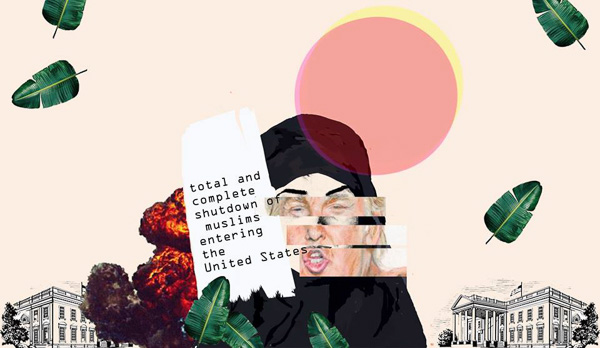 Under the Hijab Is..., artwork by Mohna Singh