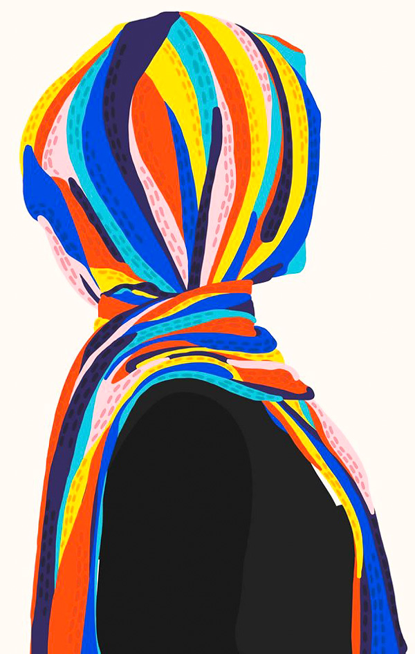 Under The Hijab Is..., artwork by Sadhna Prasad