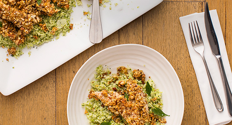 Recipe: Almond Crusted Chicken With Cauliflower and Broccoli ‘Rice’