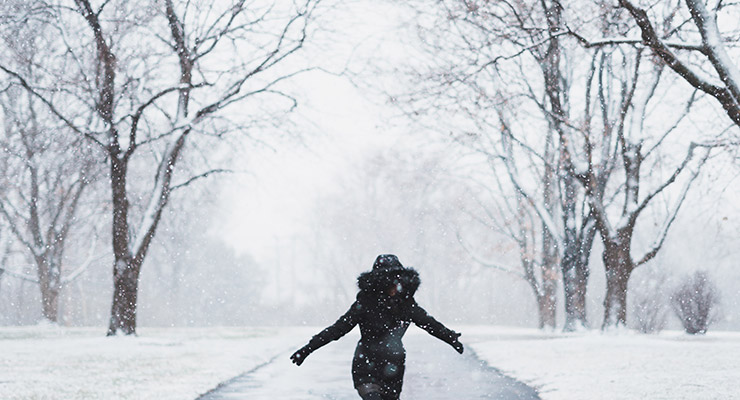 Mindful Weight Management, by Jennifer Hollie Bowles, Photograph of girl in snow by Aaron Lee