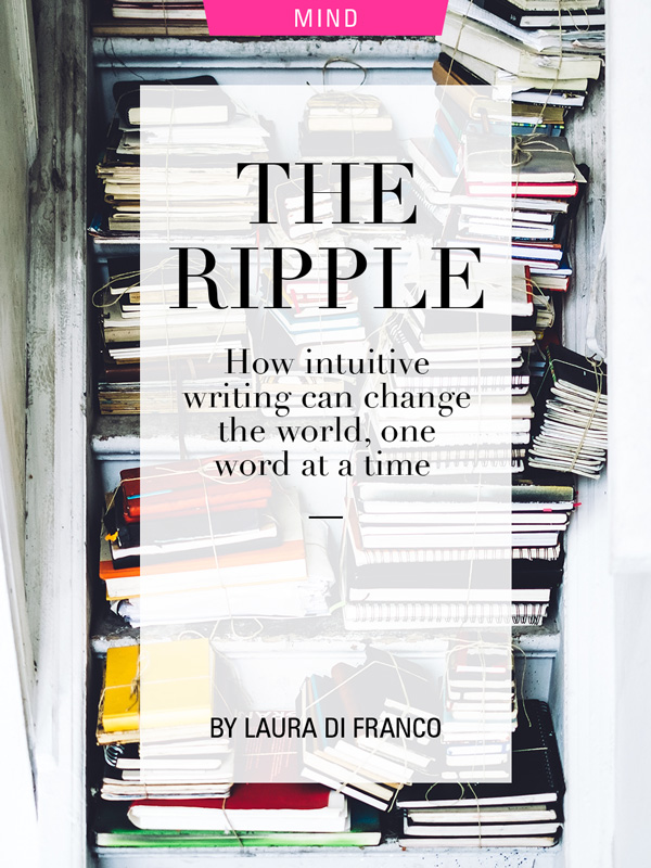 The Ripple, Intuitive Writing, by Laura Di Franco, photograph of journals by Simson Petrol
