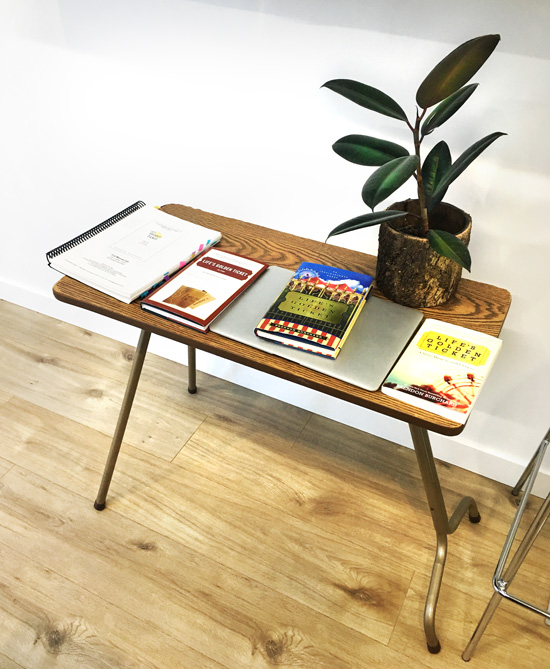 Writing table from Brendon Burchard's early days