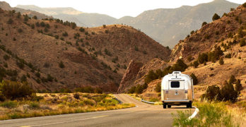 Photograph of Airstream on the road