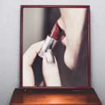 Composite of photographs of small desk and lipstick by Alex Lopez and Darren Nunis
