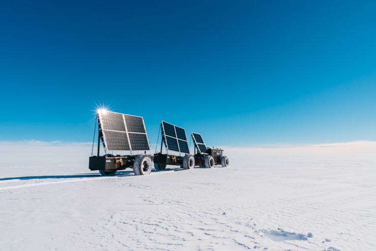 Image of solar vehicle in Antarctic horizon