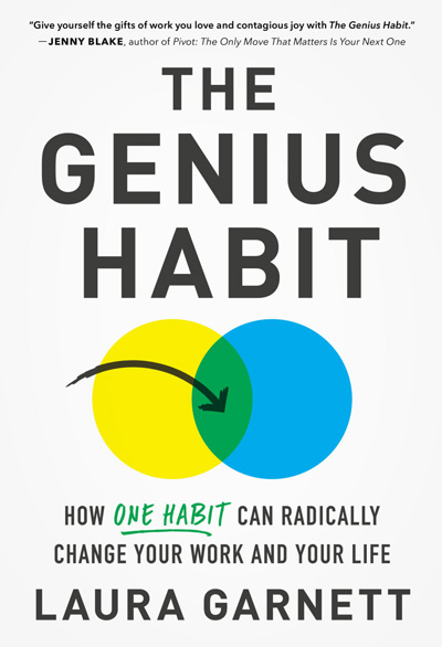 Love The Work You’re With: The ‘genius habit’ that will shift your relationship forever by Laura Garnett. Cover of Laura's new book 'The Genius Habit: how one habit can radically change your work and your life'