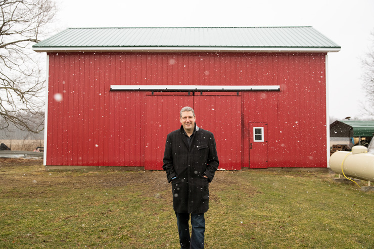 Congressman Ryan, outside The Red Basket farm barn in Ohio. Photograph by Bill Miles