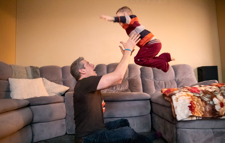 Congressman Ryan playing with his son, Brady. Photograph by Bill Miles