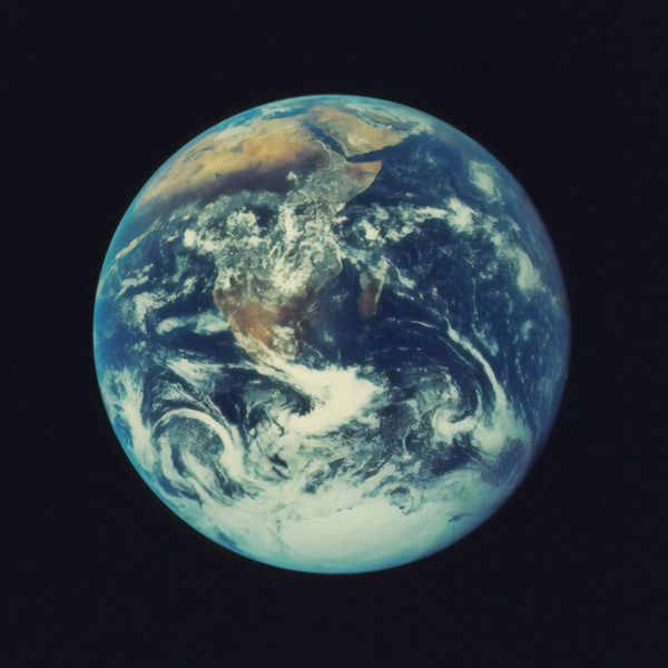 Photograph of Earth from outer space, courtesy of the New York Public Library