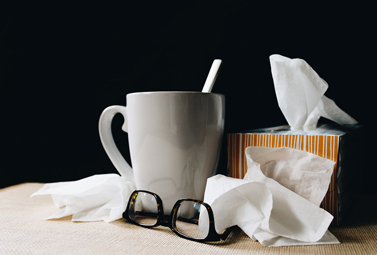 The Mental and Emotional Causes of COVID-19, by Maureen Minnehan-Jones. Photograph a box of tissues and a cup of tissue by Kelly Sikkema.