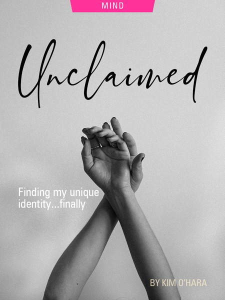 Unclaimed: Finding My Unique Identity…Finally, by Kim O'Hara. Photograph of arms in air by Mathilde Langevin