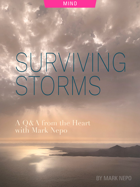 Surviving Storms: A Q&A from the Heart with Mark Nepo. Photograph of storm over sea by Alevision Co.