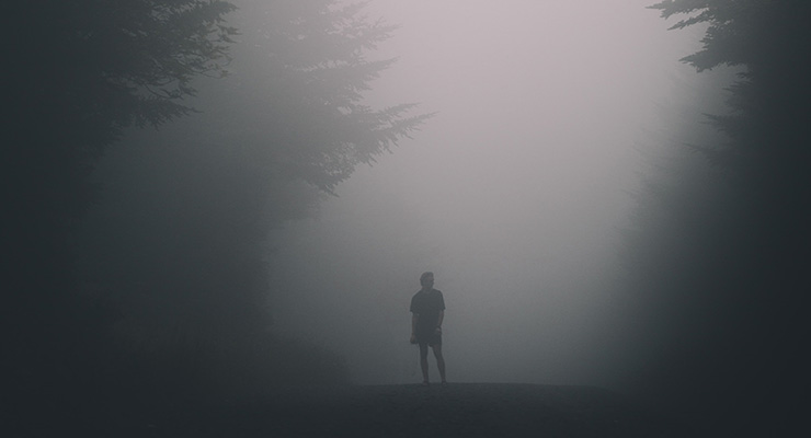 The Soul and Addiction, by Carder Stout. Photograph of man in mist by Blake Cheek