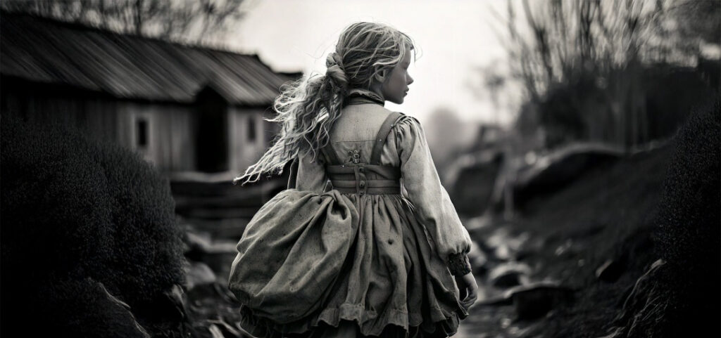 Choice or Destiny? The Origins of a Calling to Help Others Discover their Power, by Hendrika de Vries. Photograph of young girl walking away in World War II Europe.